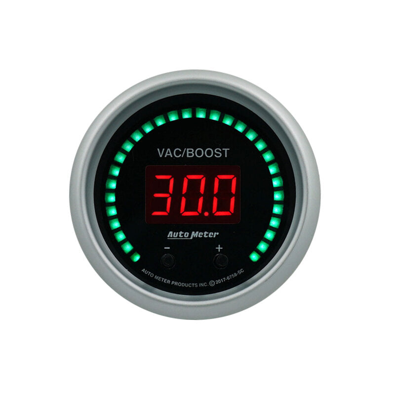 Autometer 52.4mm Black Switchable 0-1600 PSI / 0-110 BAR Vacuum/Boost Sport-Comp Elite Digital Gauge - Burkken Auto Parts