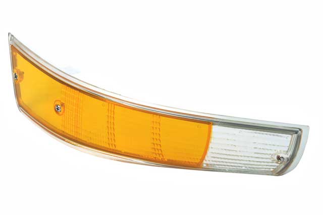 Porsche Euro Left Side Turn Signal Lens with Chrome Trim (69-73) 911-631-921-03-M253 | Classic OEM Style Lighting