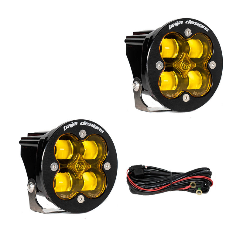 Baja Designs Squadron R SAE LED Spot Light - Amber - Pair - Burkken Auto Parts