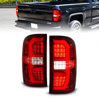 ANZO 14-18 GMC Sierra 1500 LED Taillights Red/Clear - Burkken Auto Parts