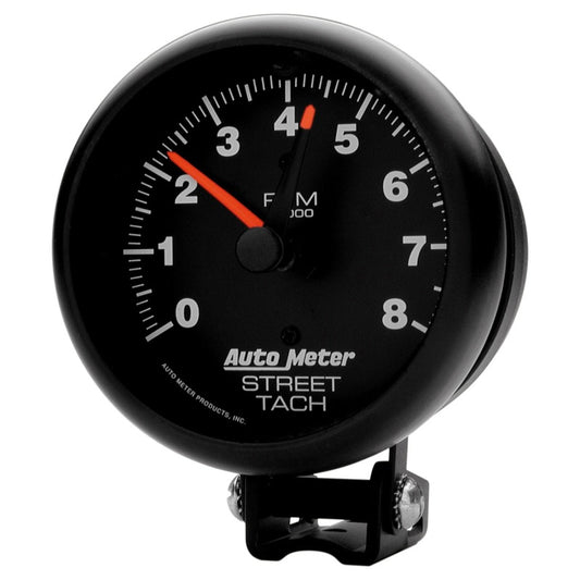 Autometer Z-Series 3-3/4in 8K RPM Pedestal w/ Red Line Tachometer Gauge - Burkken Auto Parts