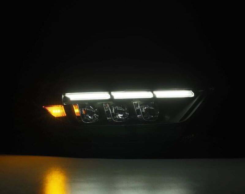 AlphaRex 15-17 Ford Mustang NOVA LED Proj Headlights Black w/Activ Light/Seq Signal/Switch DRL - Burkken Auto Parts