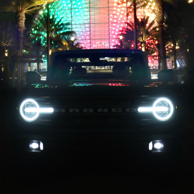 AlphaRex 21-23 Ford Bronco NOVA LED Projector Headlights Black - Burkken Auto Parts