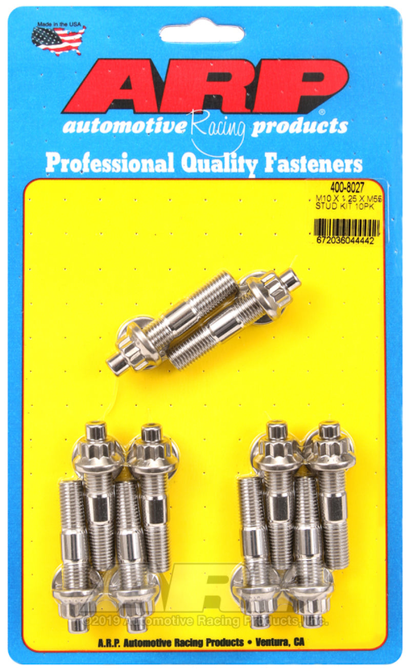 ARP M10 x 1.25 x 55mm Broached Stud Kit (10pcs) - Burkken Auto Parts