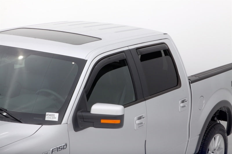AVS 09-14 Ford F-150 Supercrew Ventvisor In-Channel Front & Rear Window Deflectors 4pc - Smoke - Burkken Auto Parts