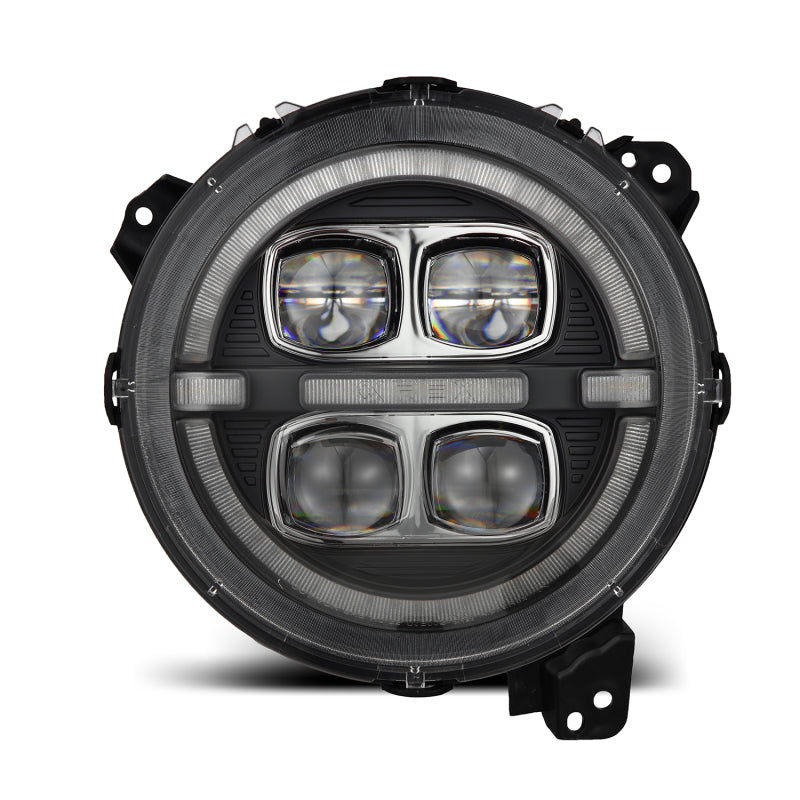 AlphaRex 18-23 Jeep Wrangler JL/Gladiator JT LED Proj Headlights Black w/ Activ Light/Seq Signal/DRL - Burkken Auto Parts