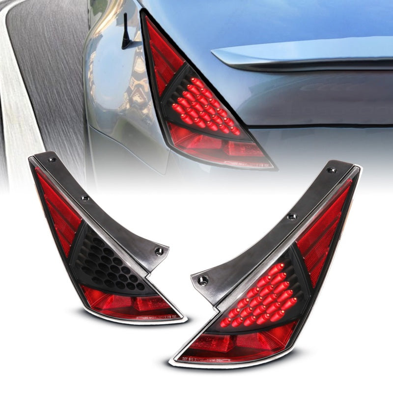ANZO 2003-2005 Nissan 350Z LED Taillights Black - Burkken Auto Parts