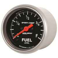 Autometer Sport Comp 52mm Full Sweep Electronic Fuel Level Programmable Empty-Full Range Gauge - Burkken Auto Parts