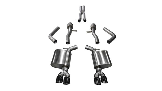 Corsa 2017-2023 Dodge Challenger 5.7L V8 Sport Cat-Back Dual Rear Exit w/3.5in Black Tips - Burkken Auto Parts