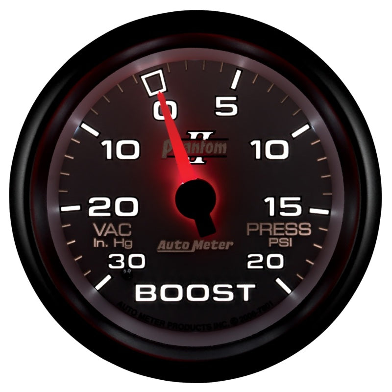 AutoMeter Gauge Vac/Boost 2-5/8in. 30Inhg-20PSI Mechanical Phantom II - Burkken Auto Parts