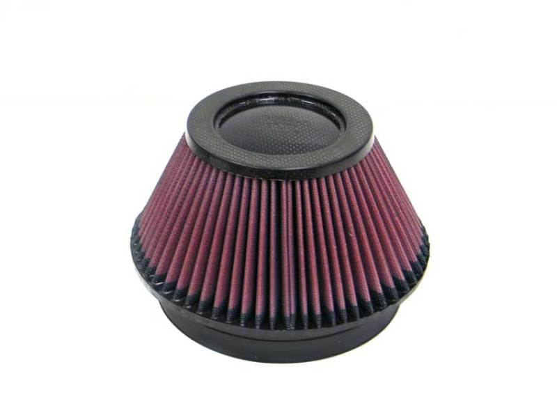 K&N Universal Round Tapered Carbon Fiber Air Filter 6in Flg ID Centered/7.5in B OD/4.5in T OD/4in H - Burkken Auto Parts