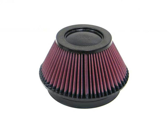K&N Universal Round Tapered Carbon Fiber Air Filter 6in Flg ID Centered/7.5in B OD/4.5in T OD/4in H - Burkken Auto Parts