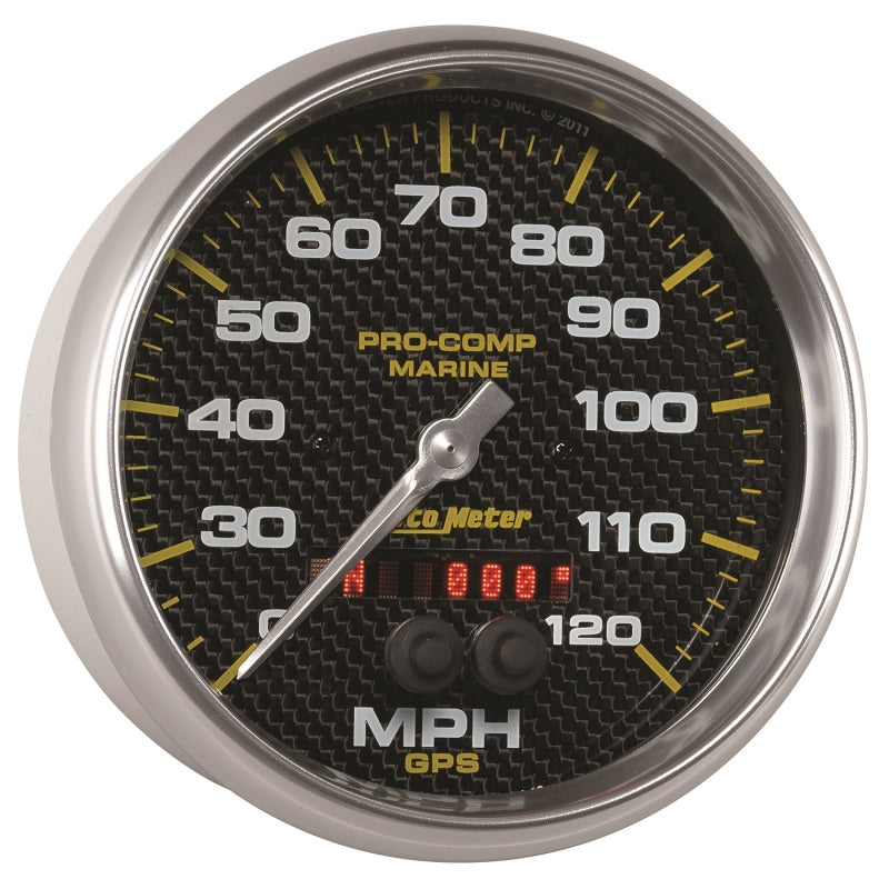 Autometer Marine Carbon Fiber 5in 120mph GPS Speedometer - Burkken Auto Parts