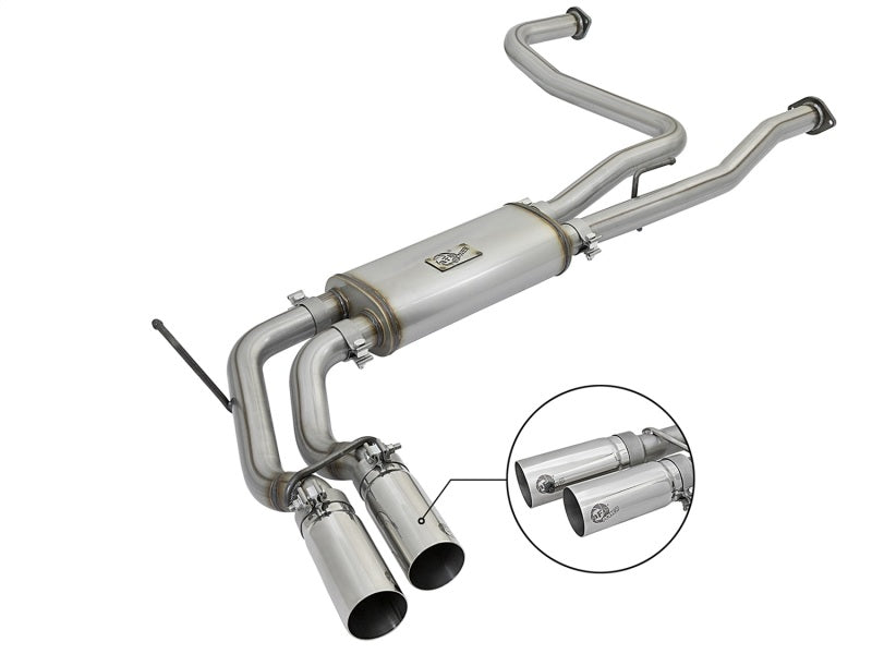 aFe Rebel Series 3in SS Cat-Back Exhaust System w/ Polished Tip 04-15 Nissan Titan V8 5.6L - Burkken Auto Parts