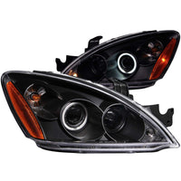 ANZO 2004-2007 Mitsubishi Lancer Projector Headlights w/ Halo Black (CCFL) - Burkken Auto Parts