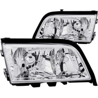 ANZO 1994-2000 Mercedes Benz C Class W202 Crystal Headlights Chrome - Burkken Auto Parts