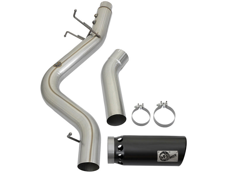 aFe LARGE BORE HD 5in 409-SS DPF-Back Exhaust w/Black Tip 2017 GM Duramax V8-6.6L (td) L5P - Burkken Auto Parts