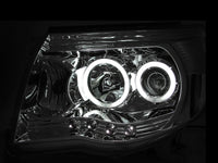 ANZO 2005-2011 Toyota Tacoma Projector Headlights w/ Halos Chrome - Burkken Auto Parts