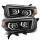 AlphaRex 10-13 Toyota 4Runner LUXX LED Proj Headlights Plank Style Black w/Seq Signal/DRL - Burkken Auto Parts