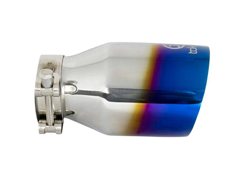 aFe Takeda 304 Stainless Steel Clamp-On Exhaust Tip 2.5in Inlet / 4in Outlet - Blue Flame - Burkken Auto Parts