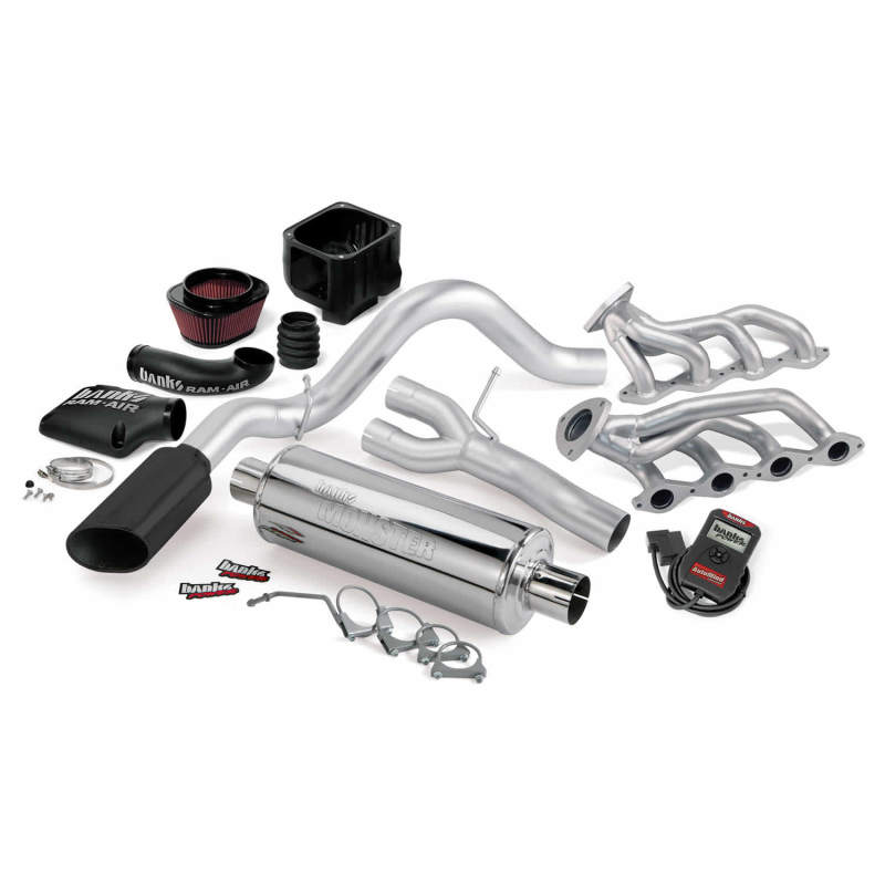 Banks Power 09 Chevy 5.3L CCSB/ECSB FFV PowerPack System - SS Single Exhaust w/ Black Tip - Burkken Auto Parts