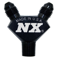 Nitrous Express 1/8NPT x 3AN x 3AN Billet Pure-Flo Y Fitting - Black - Burkken Auto Parts