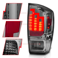 ANZO 2016-2017 Toyota Tacoma LED Taillights Smoke - Burkken Auto Parts
