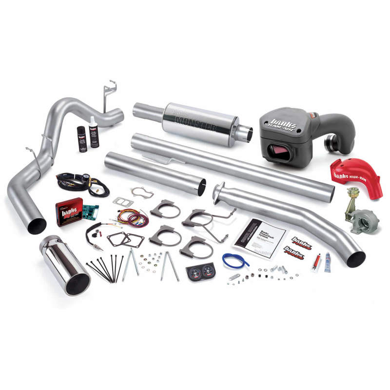 Banks Power 01 Dodge 5.9L 235Hp Ext Cab PowerPack System - SS Single Exhaust w/ Chrome Tip - Burkken Auto Parts