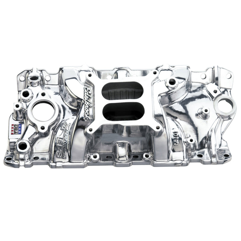 Edelbrock SBC Performer Eps Polished Manifold - Burkken Auto Parts