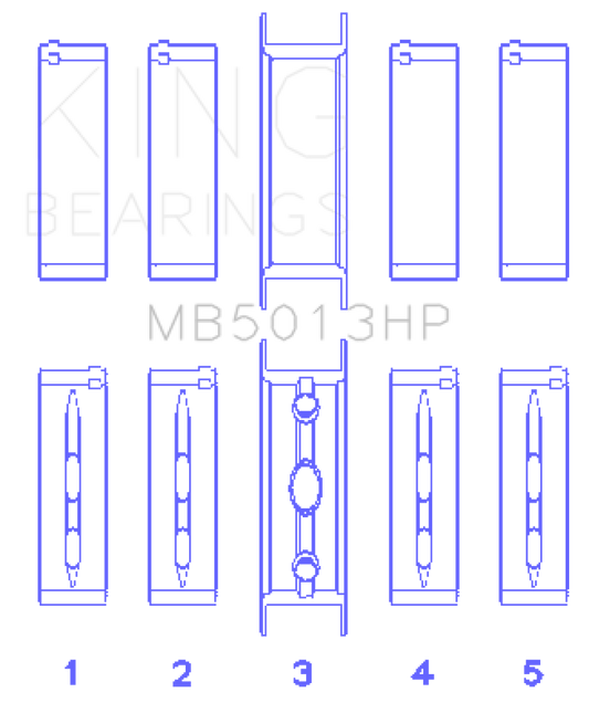 King Engine Bearings Chevy LS1/LS2/LS4/LS6 Performance Main Bearing Set - Size 010X