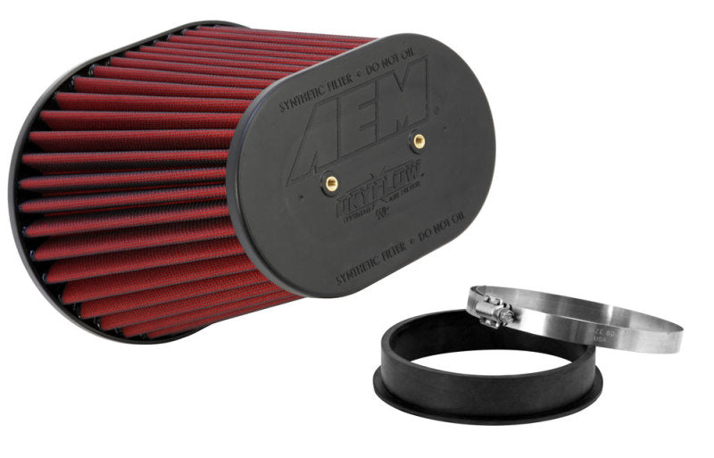 AEM Dryflow Air Filter-Oval Tapered 8in x 10.5in O/S Base / 5in x 7.75in O/S Top / 8in Height - Burkken Auto Parts