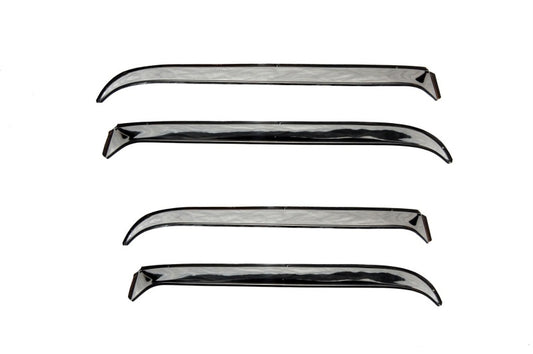 AVS 07-18 Jeep Wrangler Ventshade Front & Rear Window Deflectors 4pc - Stainless