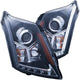 ANZO 2010-2015 Cadillac SRX Projector Headlights w/ Plank Style Design Black - Burkken Auto Parts