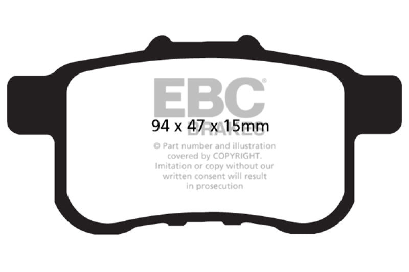 EBC 09-14 Acura TSX 2.4 Greenstuff Rear Brake Pads - Burkken Auto Parts