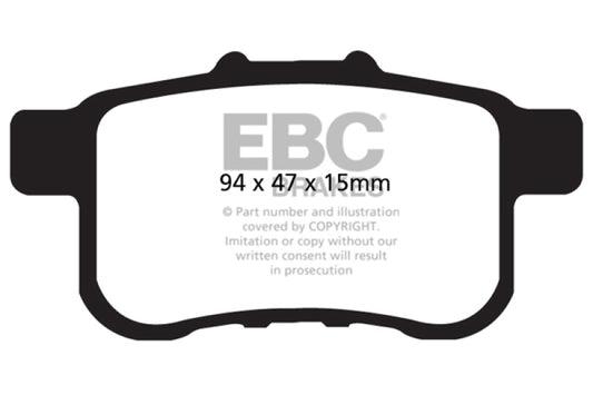 EBC 09-14 Acura TSX 2.4 Greenstuff Rear Brake Pads - Burkken Auto Parts