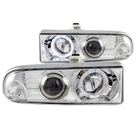 ANZO 1998-2005 Chevrolet S-10 Projector Headlights w/ Halo Chrome - Burkken Auto Parts