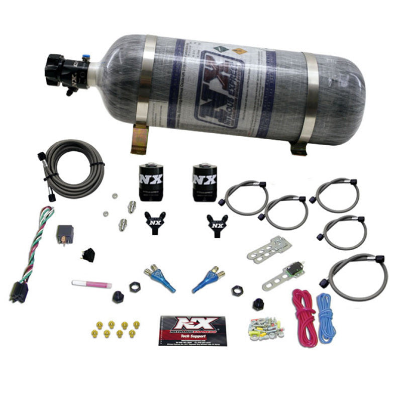 Nitrous Express 92-95 Dodge V8 TBI Dual Nozzle Nitrous Kit (50-125HP) w/Composite Bottle - Burkken Auto Parts