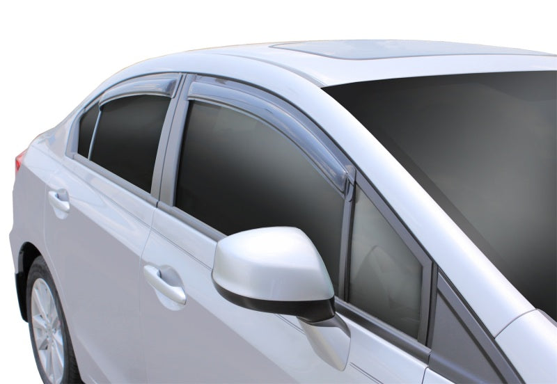 AVS 12-15 Honda Civic Ventvisor Outside Mount Window Deflectors 4pc - Smoke - Burkken Auto Parts