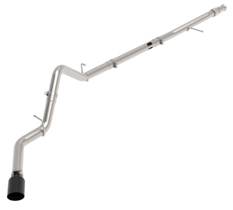 aFe Large Bore-HD 3in 409SS DPF-Back 20-21 GM Trucks L6-3.0L (td) LM2 - Black Tip - Burkken Auto Parts