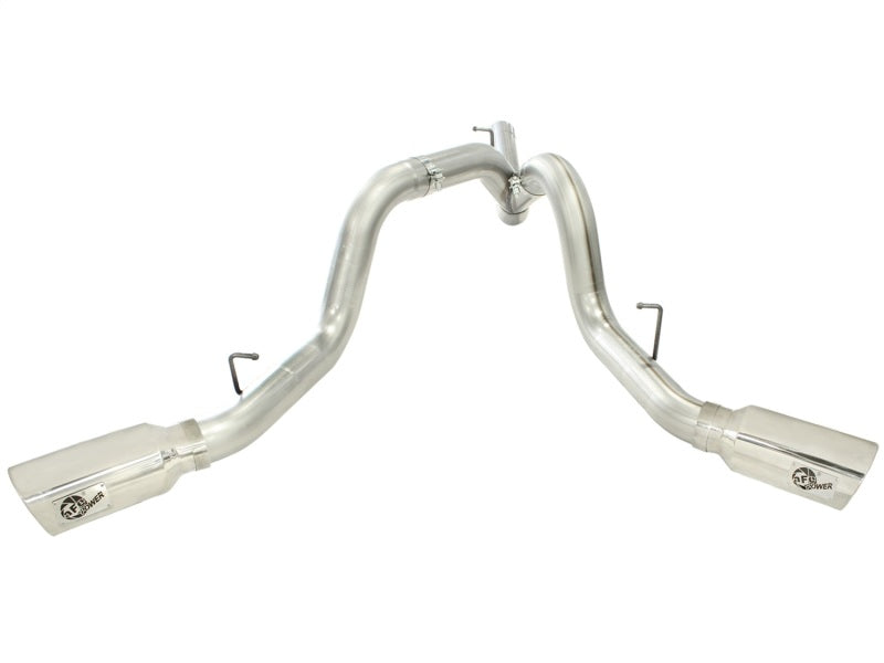 aFe MachForce XP Exhaust 4inch DP-Back All SS 2011-14 GM Diesel Trucks V8-6.6L LML Polished - Burkken Auto Parts