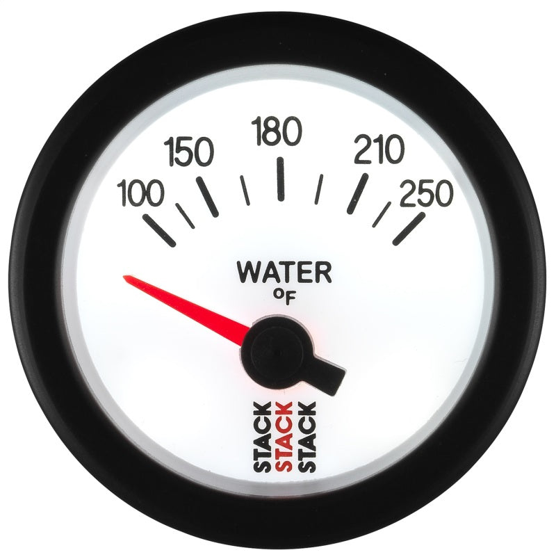 Autometer Stack 52mm 100-250 Deg F 1/8in NPTF Electric Water Temp Gauge - White - Burkken Auto Parts