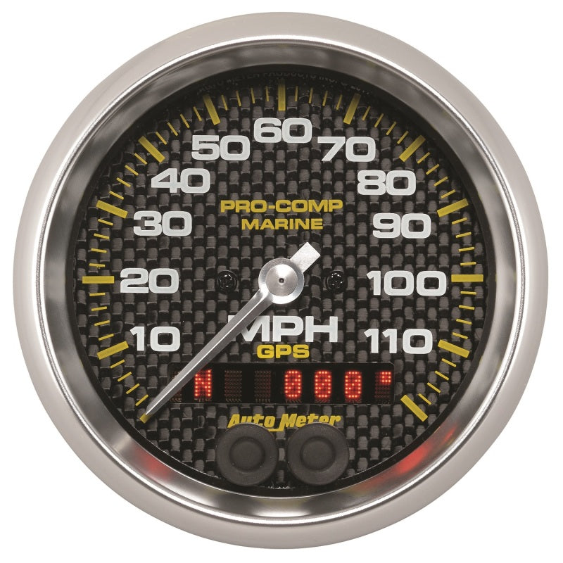 Autometer Marine Carbon Fiber Ultra-Lite 3-3/8in 120MPH GPS Speedometer Gauge - Burkken Auto Parts