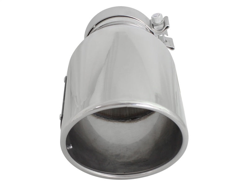 aFe MACH Force-XP 304 SS Right Side Single Wall Polished Exhaust Tip 4in Inlet x 6in Outlet x 12in L - Burkken Auto Parts