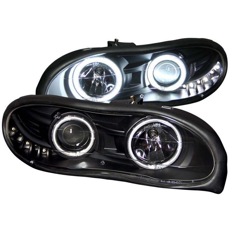 ANZO 1998-2002 Chevrolet Camaro Projector Headlights w/ Halo Black - Burkken Auto Parts