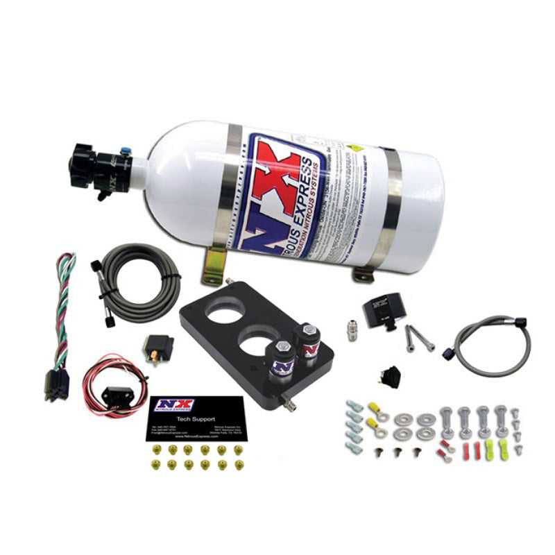 Nitrous Express 05-10 Ford Mustang 4.6L 3 Valve Nitrous Plate Kit (50-150HP) w/10lb Bottle - Burkken Auto Parts