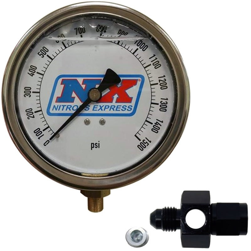 Nitrous Express Nitrous Pressure Gauge 4in-High Accuracy 4AN - Burkken Auto Parts