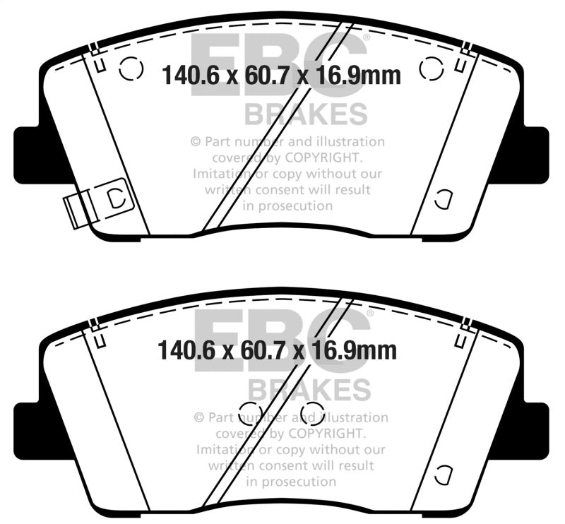 EBC 2019+ Genesis G70 2.0L Turbo Greenstuff Front Brake Pads - Burkken Auto Parts