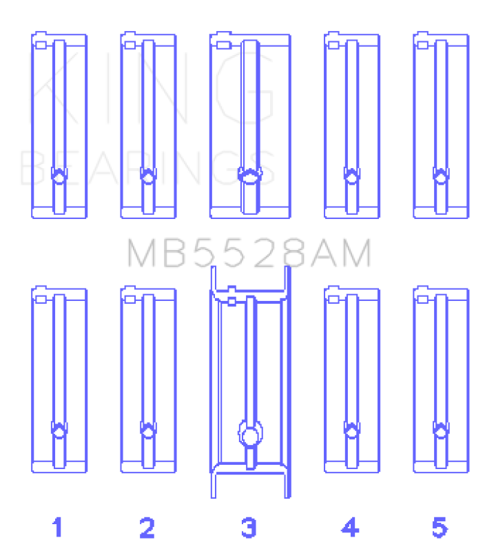 King Engine Bearings Mazda 626 F8/(Size +0.50mm) Main Bearing Set - Burkken Auto Parts