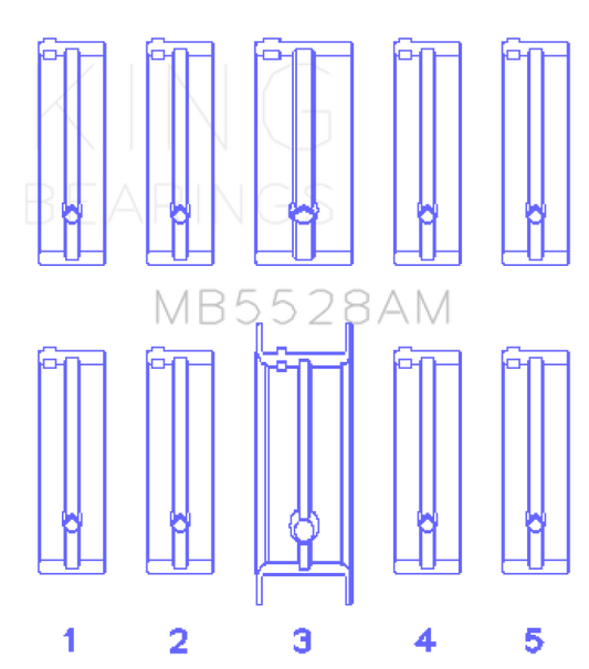 King Engine Bearings Mazda 626 F8/(Size +0.50mm) Main Bearing Set - Burkken Auto Parts