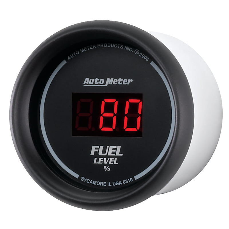 Autometer 52mm Black Digital Programmable Empty-Full Fuel Level Gauge - Burkken Auto Parts